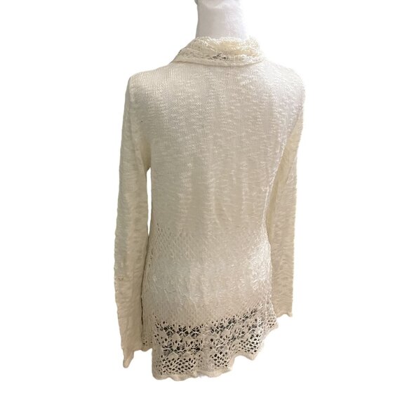 Belldini Women's Open Front Long Sleeve Lace Cardigan Sweater XL - Picture 2 of 4